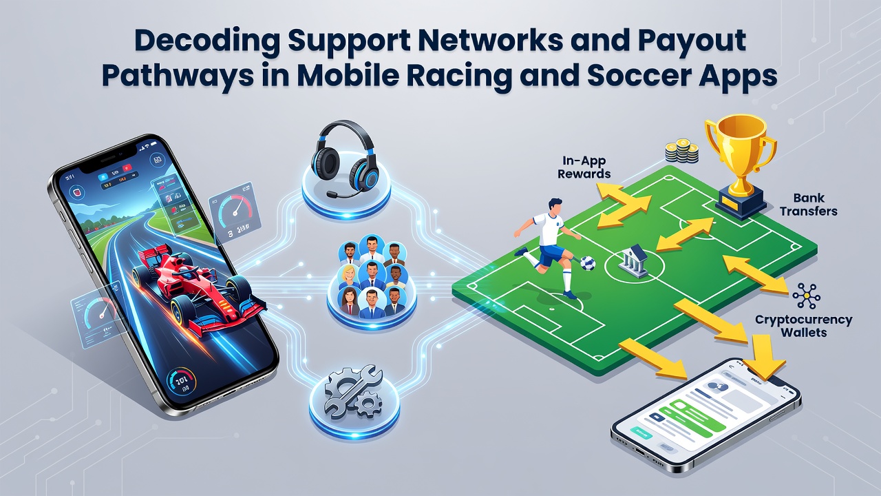 Mobile app interface showing support chat and payout options for soccer and racing bets