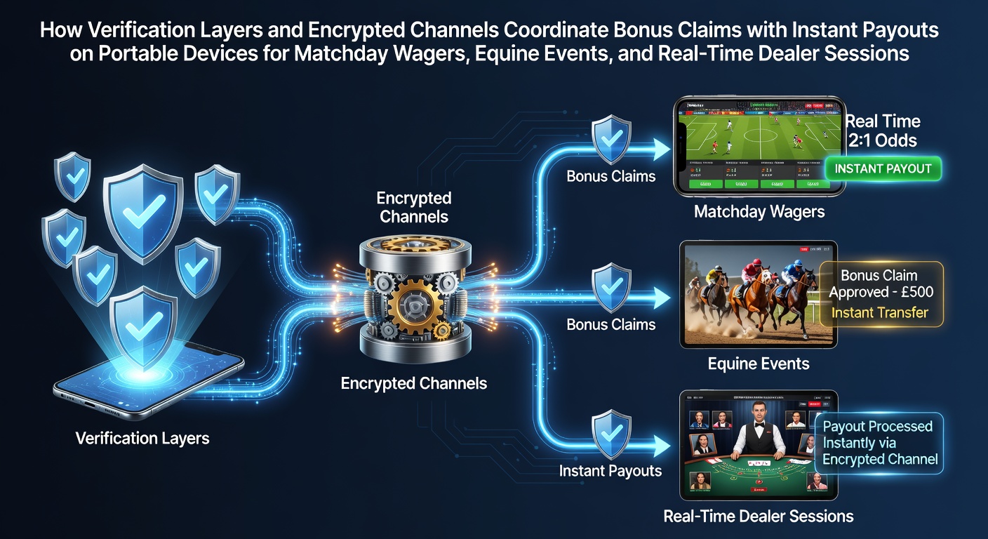 Secure mobile interface showing verification steps and encrypted transaction flow for sports betting and live casino sessions
