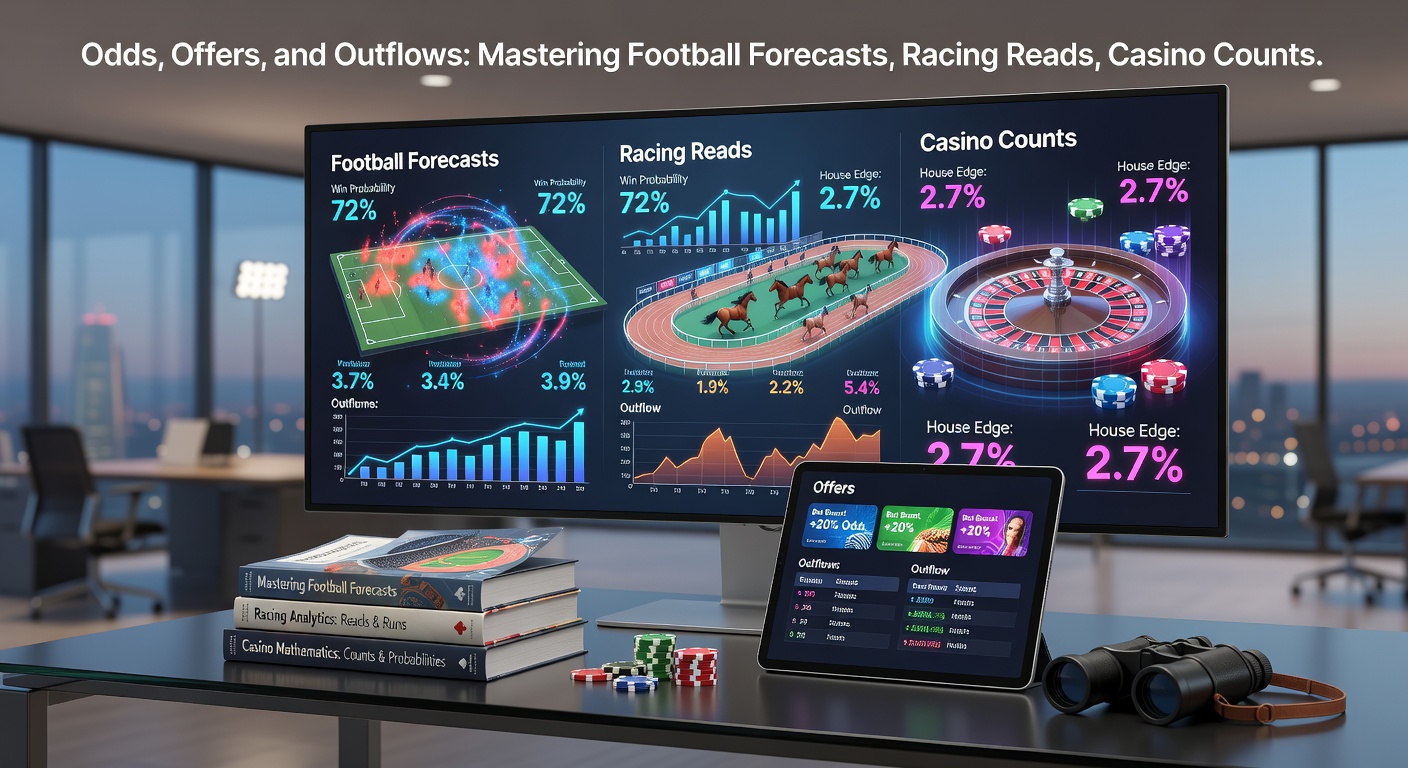 Dynamic soccer stadium scene overlaid with fluctuating betting odds displays, capturing the intensity of live match forecasting