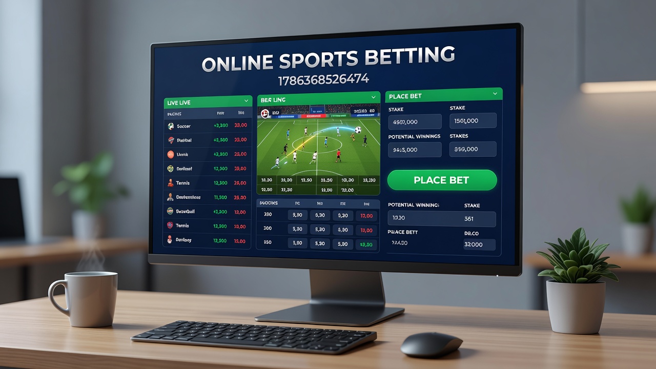 Diverse group of people analyzing sports betting statistics on tablets and laptops in a modern setting