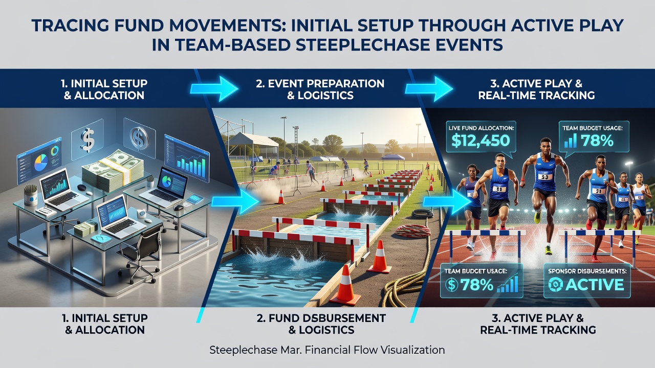 Diagram depicting wager placement and balance updates during football matches, steeplechase races, and live casino sessions