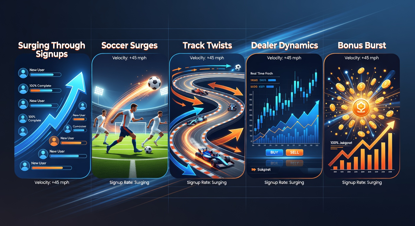Infographic illustrating fast payment pulses and app agility in betting, with icons for soccer balls, racehorses, and casino chips speeding through transaction cycles